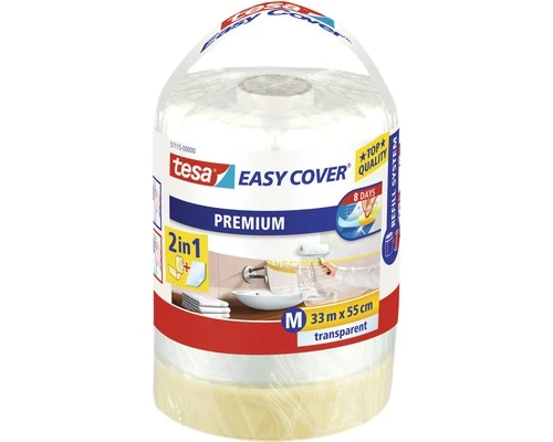 TESA Easy Cover Premium 2 In 1 Navulverpakking Tape En Afdekfolie Transparant M 33 M X 55 Cm 3 TESA Easy Cover Premium 2 In 1 Navulverpakking Tape En Afdekfolie Transparant M 33 M X 55 Cm