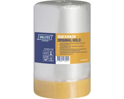 DELTEC Quickmask Gold Afdekfolie Met Tape 55 Cm X 33 M 4 DELTEC Quickmask Gold Afdekfolie Met Tape 55 Cm X 33 M - Afbeelding 2