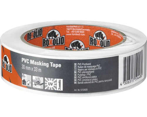 ROXOLID Afplaktape PVC Wit 33 M X 30 Mm 3 ROXOLID Afplaktape PVC Wit 33 M X 30 Mm