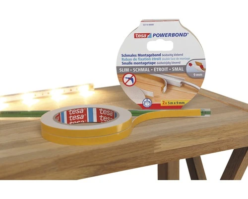 TESA Powerbond Montagetape Smal Dubbelzijdig Klevend Wit 5 M X 9 Mm 2 Stuks 4 TESA Powerbond Montagetape Smal Dubbelzijdig Klevend Wit 5 M X 9 Mm 2 Stuks - Afbeelding 2
