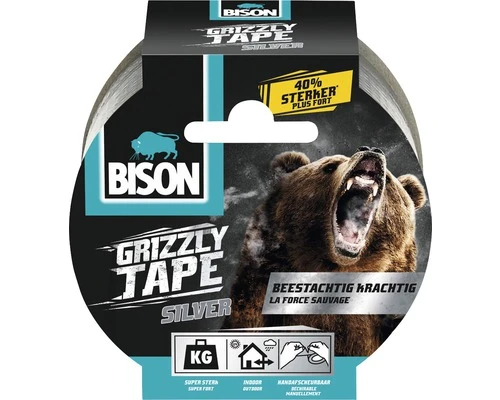 BISON Grizzly Tape Zilver 10 M X 48 Mm 4 BISON Grizzly Tape Zilver 10 M X 48 Mm - Afbeelding 2