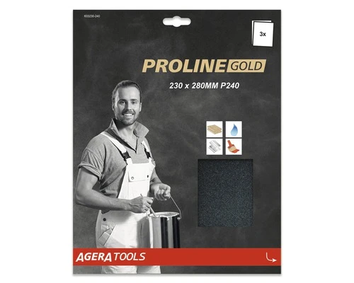 PROLINE GOLD Schuurpapier Waterproof Zwart P240 Set à 3 Stuks 3 PROLINE GOLD Schuurpapier Waterproof Zwart P240 Set à 3 Stuks
