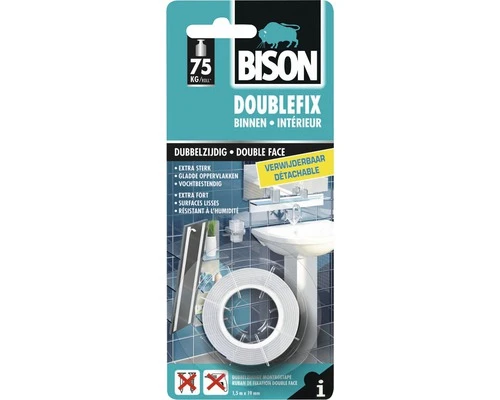 BISON Doublefix Verwijderbaar 1,5 M X 19 Mm 3 BISON Doublefix Verwijderbaar 1,5 M X 19 Mm