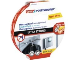 TESA Powerbond Montagetape Dubbelzijdig Klevend Ultra Strong Wit 5 M X 19 Mm